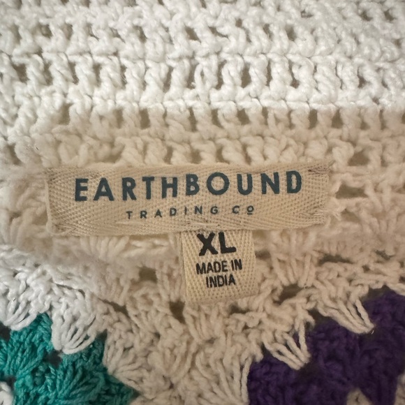Earthbound Trading Co Crochet Patchwork Cardigan - Picture 3 of 4